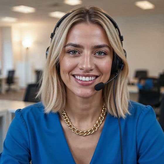Customer service professional at work